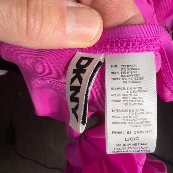 Dkny Women's Tie-Back Halter-Style One-Piece Swimsuit - Carnation Pink Size L - Picture 7 of 7